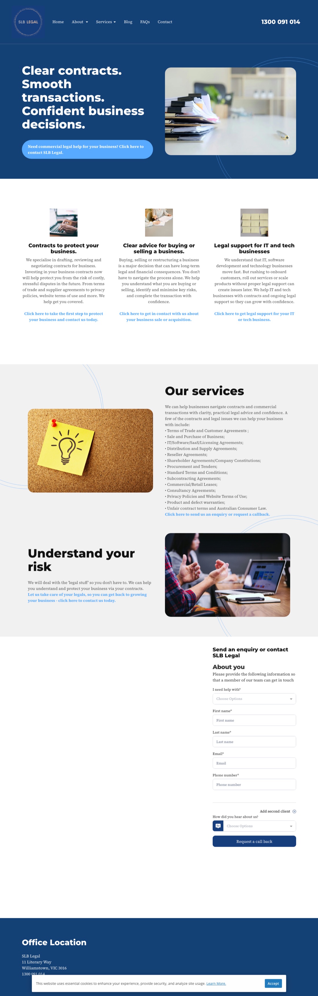 SLB Legal commercial and business lawyers Victoria website built and optimised by Intrigue Digital